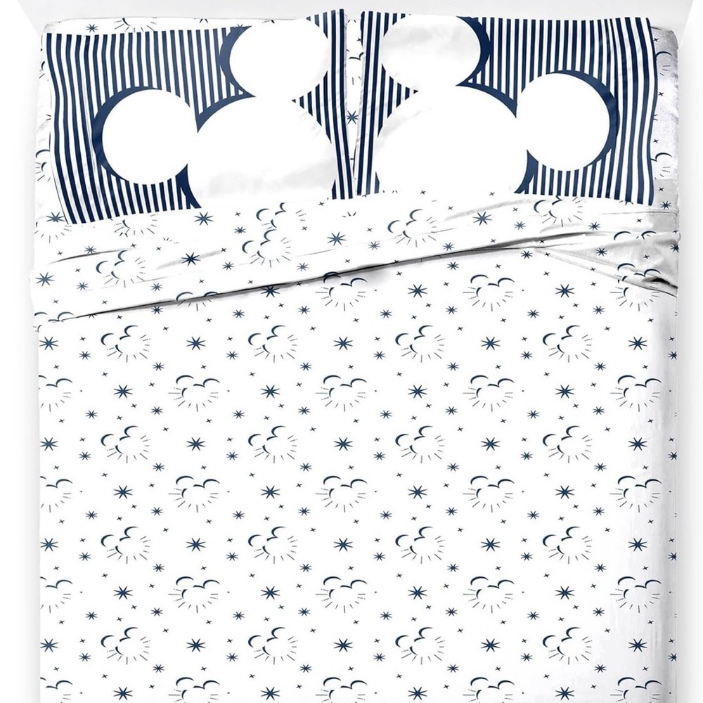 Mickey Mouse Full Size Sheet Set, Fitted Sheet Flat Sheet & Pillow Case Covers